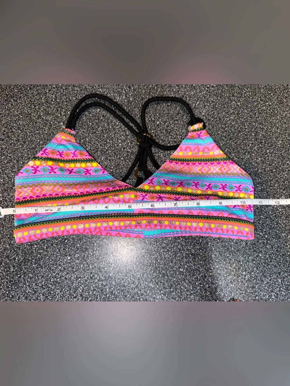 California Kiss Pink & Teal Striped Dance Set Size Child Medium
